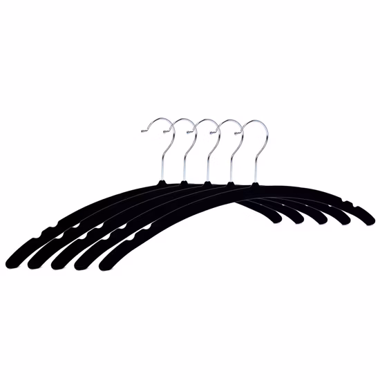 Marque noir en plastique velours cintre vêtement cintre à linge