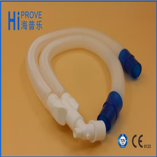 Tube ondulé médical jetable de circuit respiratoire de PVC