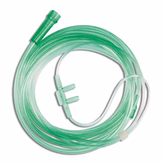 Vert transparent jetable médical de PVC de tube de canule nasale stérile stérile d'oxygène