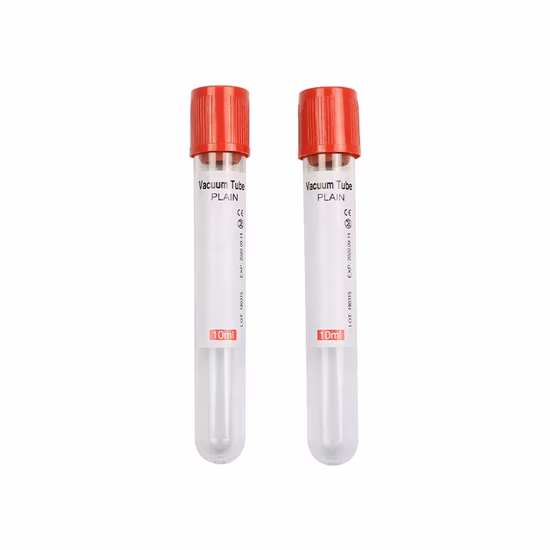 Tube de collecte de sang sous vide à capuchon rouge uni médical jetable pour animaux de compagnie